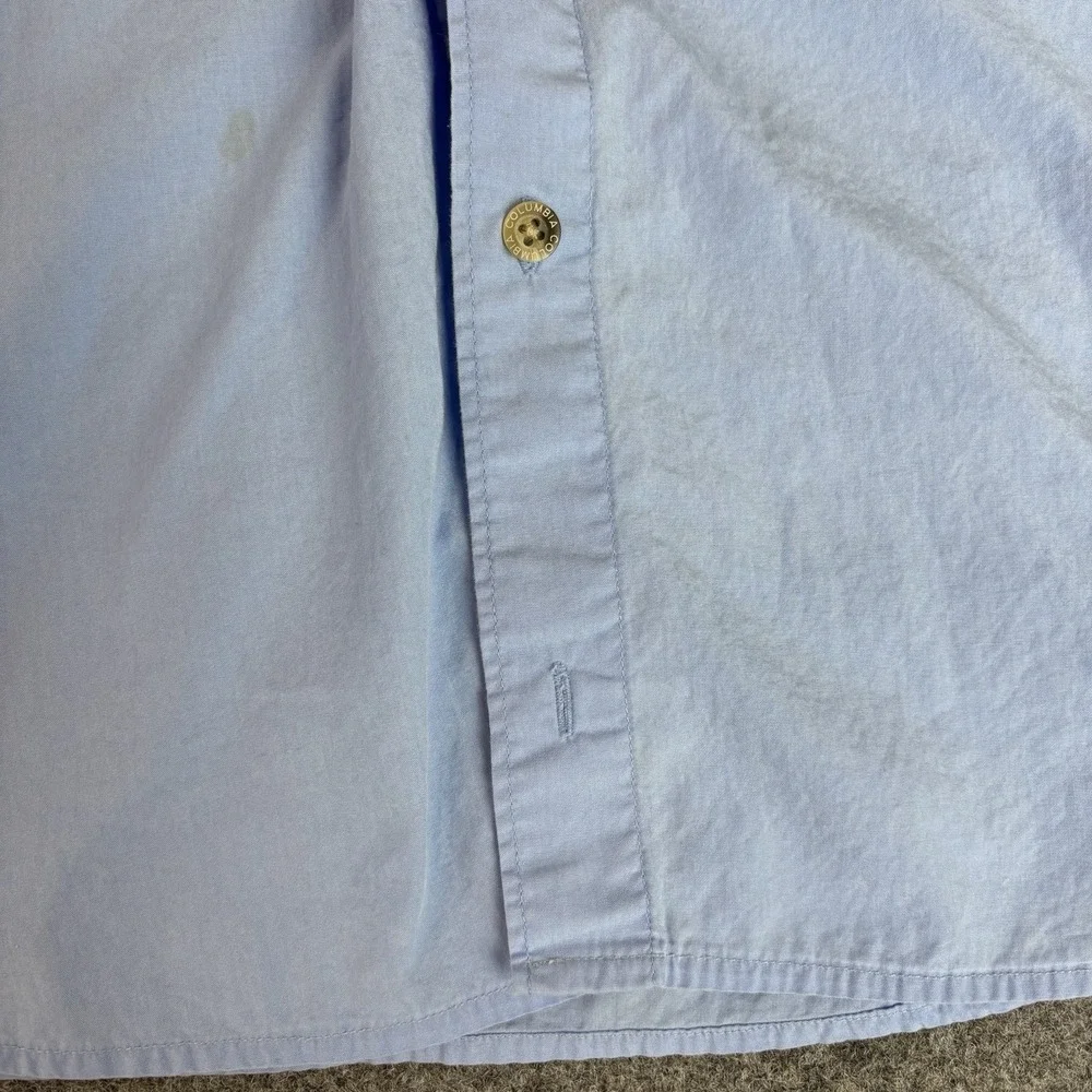 Columbia PFG Shirt Men's XL Light Blue Short Sleeve Fishing‎ Outdoor Button Down